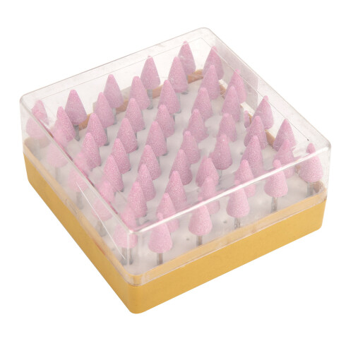 50 Pcs Grinding Bits Ceramic Triangular Cone Aluminum Oxide Grinding Wheel Grinding Head Rotary Tool Accessories 1