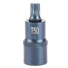 Snelsleutel Torx-schroevendraaierbit van gelegeerd staal (S2) met blauwe coating, handgereedschap en hardware.