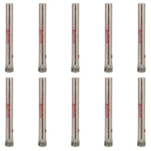 10Pcs 6mm Hole Opener Bit High Speed Steel Round Shank Woodworking Saw Bits for Glass Marble