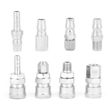8 teiliges Set mit 3/8" Schnellkupplungen für Druckluftschläuche