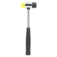 Rubber Hammer Double Faced Mallet Steel Pipe Handle Hand Tool for Installation Repairµ35mm 265mm