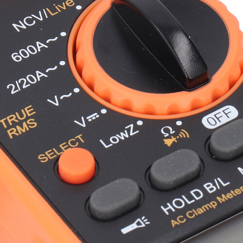 Current Voltage Resistance Clamp Meter LCD Display 1999 Counts NCV True RMS Multimeter with Flashlight 2