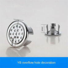 (B) 2PCS Solid Sink Overflow Covers Kitchen Bathroom Basin Trim Round Hole Caps