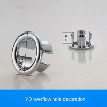 (D) 2PCS Solid Sink Overflow Covers Kitchen Bathroom Basin Trim Round Hole Caps
