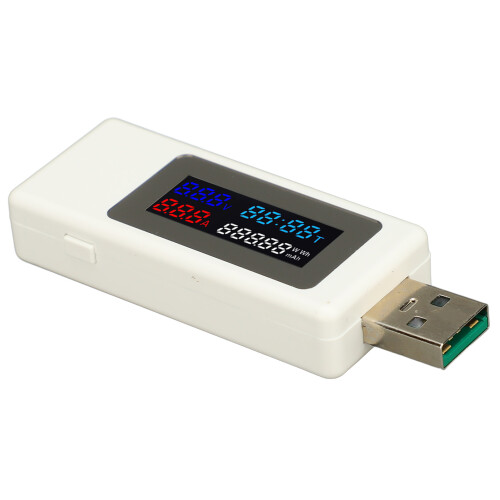 USB Tester Tool Voltage Current Power Meter 6 in 1 Multifunction Multimeter Color Screen DC4?30V 0?6.5A 1