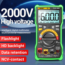 ANENG V9 digitale multimeter met 6000 tellingen, 2000V spanningsmeting, condensator, voltmeter, AC/DC-ampremeter en elektrisch testgereedschap.