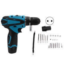 Electric Drill Cordless Rechargeable Screwdriver Adjustable 12V Set Kit AC100?240VEU Plug