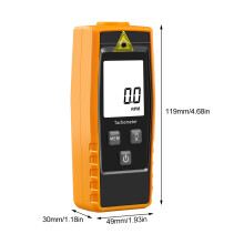 RZ853 Toerenteller 2,5 tot 99999 tpm Contactloze digitale toerenteller met reflecterende tag Toerenteller voor motorventilator, vliegtuig, schip