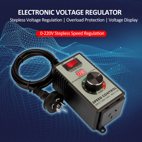 Electronic Voltage Governor AC Motor Speed Controller Electric Router Exhaust Fan Grinder Drill Variable Voltage Regulator Switch LED Display
