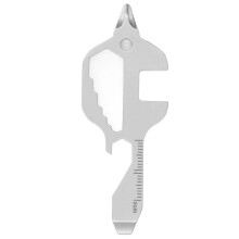 Fish Shaped Pocket Tool Stainless Steel Multitool Outdoor Keychain Bottle Opener Wrench RulerGray