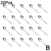(20pcs) Stainless Steel Handle Soup Spoon Set Food-Grade Spoon Fork Set Travel