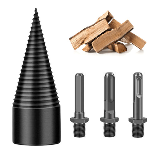 Firewood Drill Bit 3pcs Replaceable Shank Square Round Hex 32mm Sharp Head Woodworking Cut Tools for Electric Drill 1