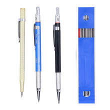 Carpenter Liner Pen Kit Woodworking Marking Tool Alloy Scribe Pen with 2 Color Refills