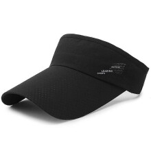 (Black)Visor Sun Hat Golf Tennis Beach Men Cap Adjustable Summer Plain Colors Women