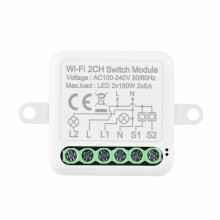 2  Kanal  WLAN  Schaltmodul, Mini  Smart  Modul mit Sprachsteuerung, App  Steuerung und Timerfunktion