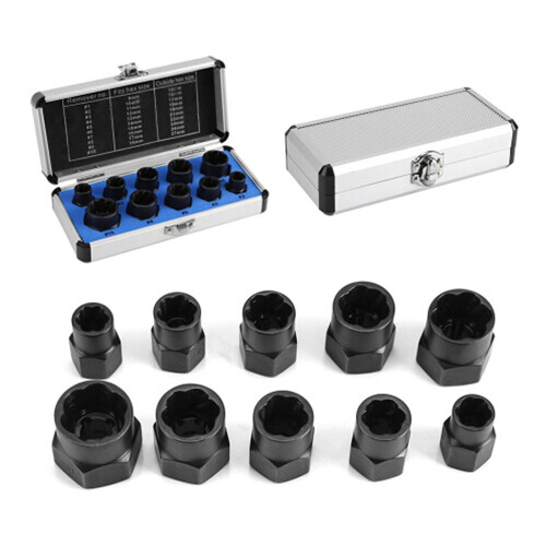 11pcs Nut Extractor Kit Screw Extractor Damaged Bolt Remover Broken Stud Spanner with Storage Case 1