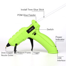 Hot Melt Glue Machine Portable Handheld Wireless Electric Glue Machine 2000mAh Household Manual for Repairing Handmade
