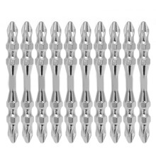 10Pcs Screwdriver Bit Hex Shank Double Ended 65mm PH2 Cross Magnetic Replacement Set Kit
