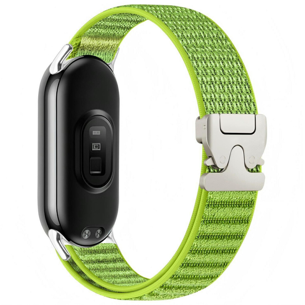 (Green) Nylon Watch Band For Xiaomi Smart Band 10 / 9 / 8 Parachute Buckle Woven Wrist Strap With Stainl Green 6914294143654