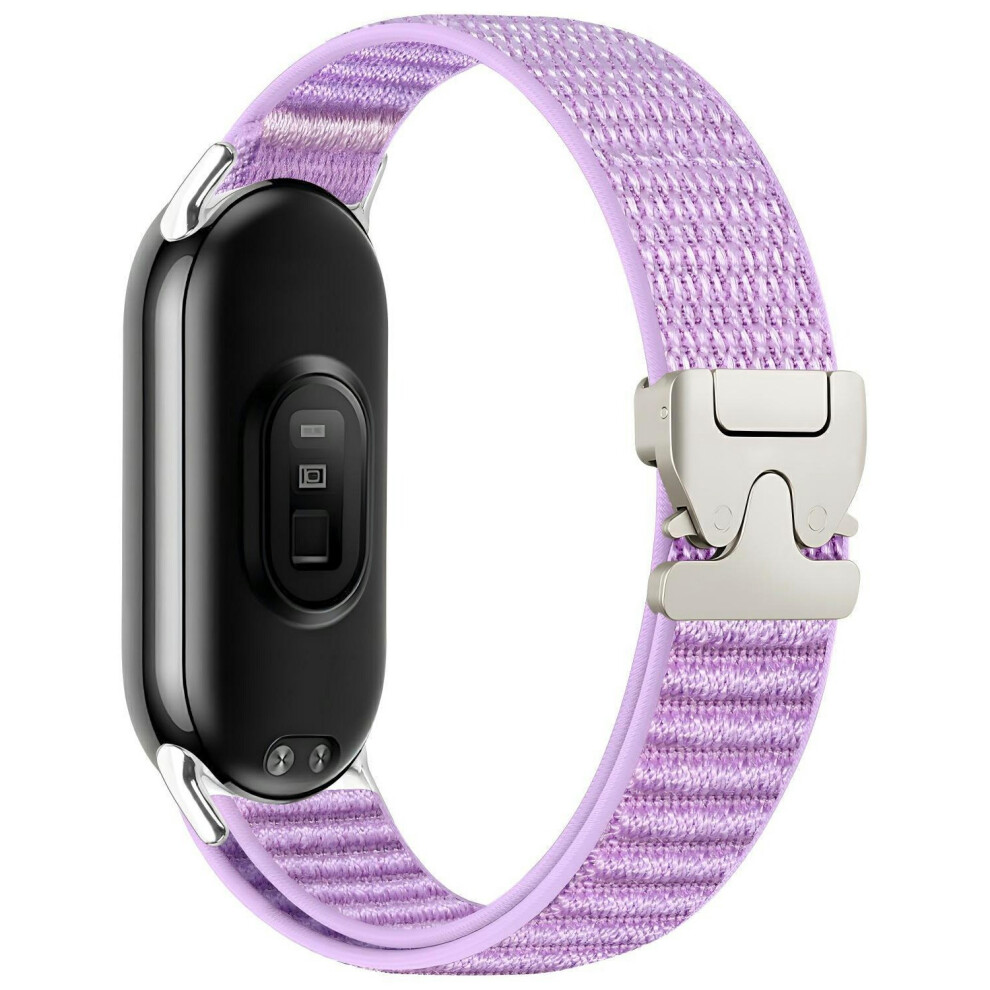 (Purple) Nylon Watch Band For Xiaomi Smart Band 10 / 9 / 8 Parachute Buckle Woven Wrist Strap With Stainl Purple 6914296160086