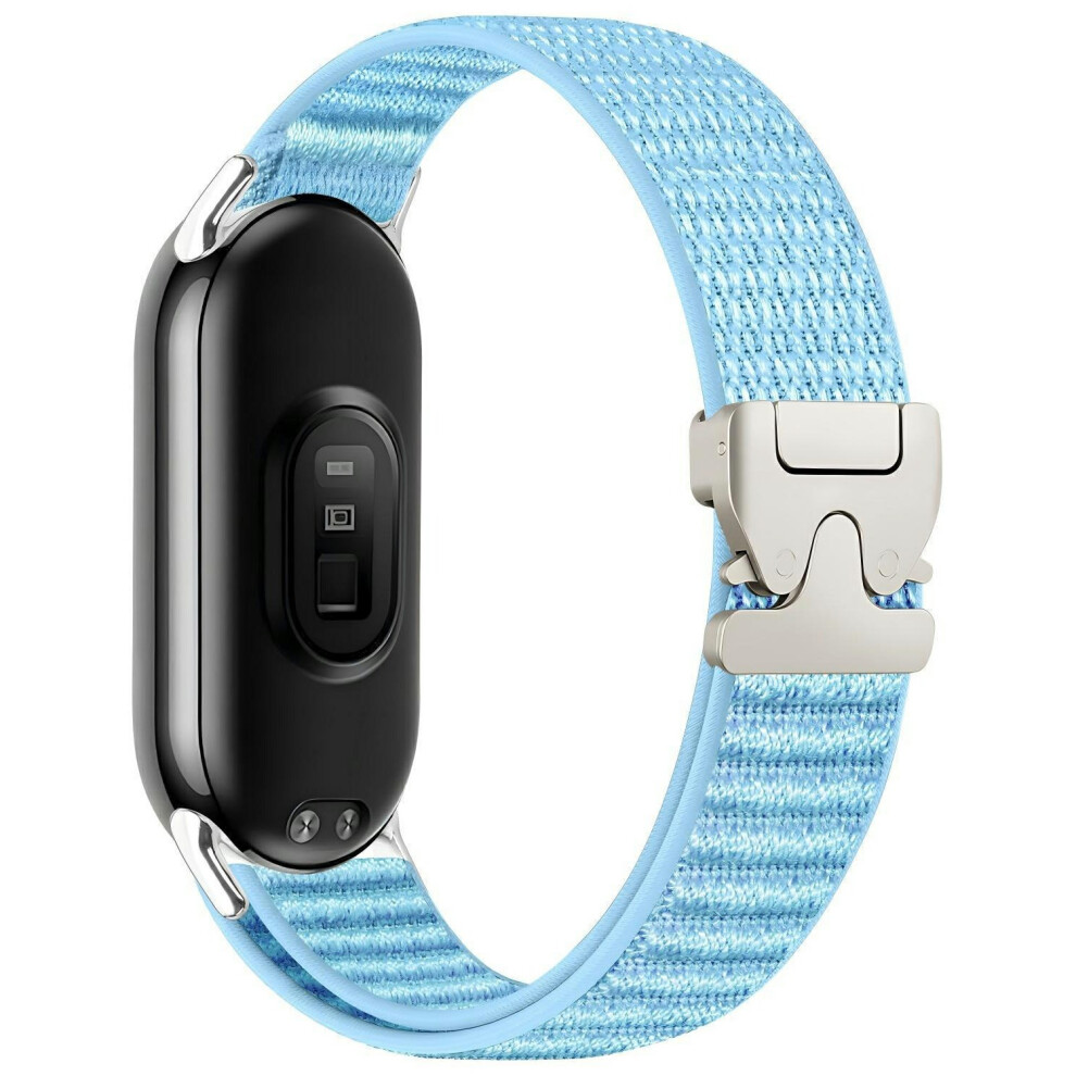 (Blue) Nylon Watch Band For Xiaomi Smart Band 10 / 9 / 8 Parachute Buckle Woven Wrist Strap With Stainl Blue 6914294289369