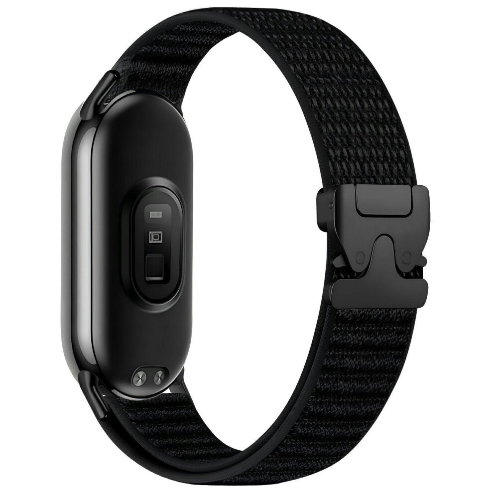 (Black) Nylon Watch Band For Xiaomi Smart Band 10 / 9 / 8 Parachute Buckle Woven Wrist Strap With Stainl Black 6914295833233