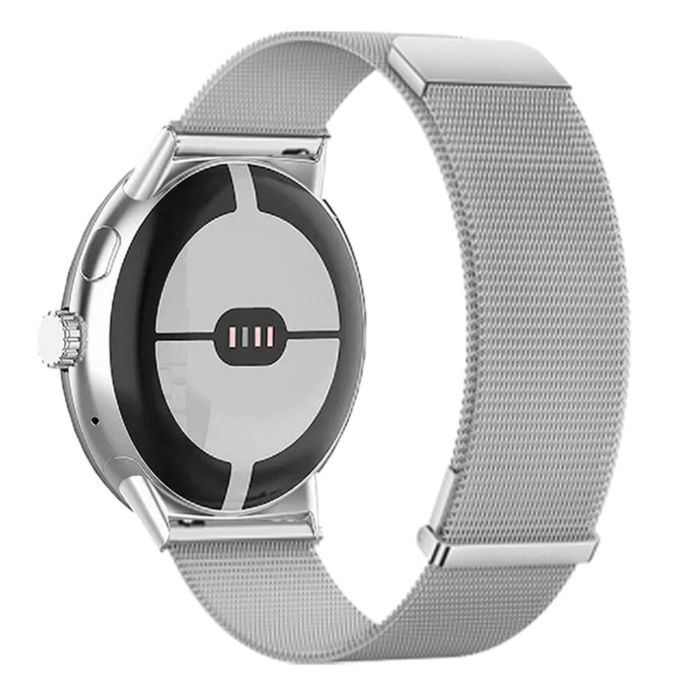 (Silver) Magnetic Milanese Loop Band For Google Pixel Watch 4 45Mm / 3 45Mm Stainless Steel Adjustable Watch Strap Silver 6914296730975