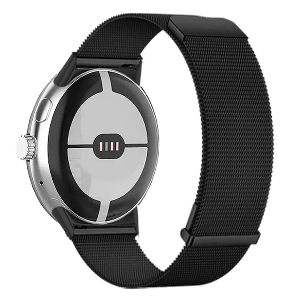 (Black) Magnetic Milanese Loop Band For Google Pixel Watch 4 45Mm / 3 45Mm Stainless Steel Adjustable Watch Strap Black 6914290633227