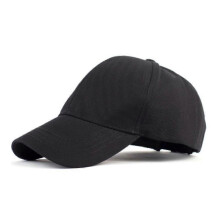 (Black)Cotton Baseball Cap Ball Dad Hat Adjustable Plain Solid Washed Men Washed PC