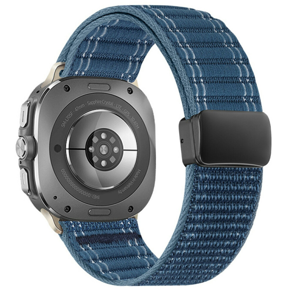 (Sapphire) For Samsung Galaxy Watch Ultra (2025) 47Mm / Ultra 47Mm Watch Band Magnetic Clasp Wave Pattern Nylon Wrist Strap Blue 6914290405237