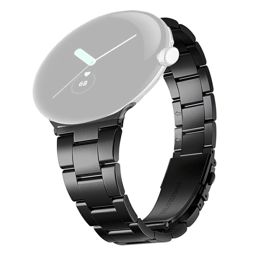 (Black) 3-Bead Stainless Steel Band For Google Pixel Watch 3 41Mm / Watch 2 / Watch Removable Links Adjustab Black 6914299494010