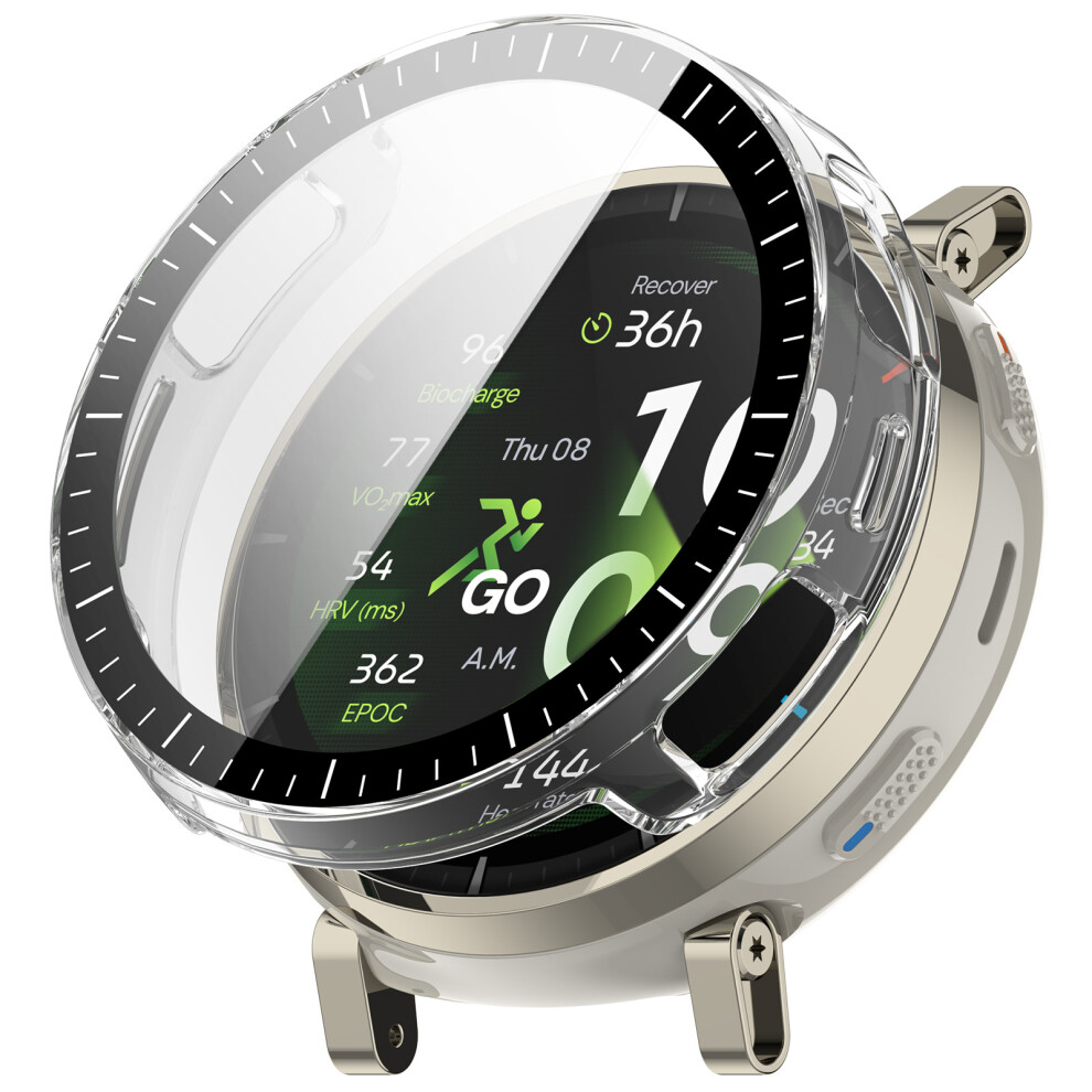 (Transparent) For Huami Amazfit Active 3 Premium Case Hard Pc Watch Protective Cover With Tempered Glass Film 6914290452248