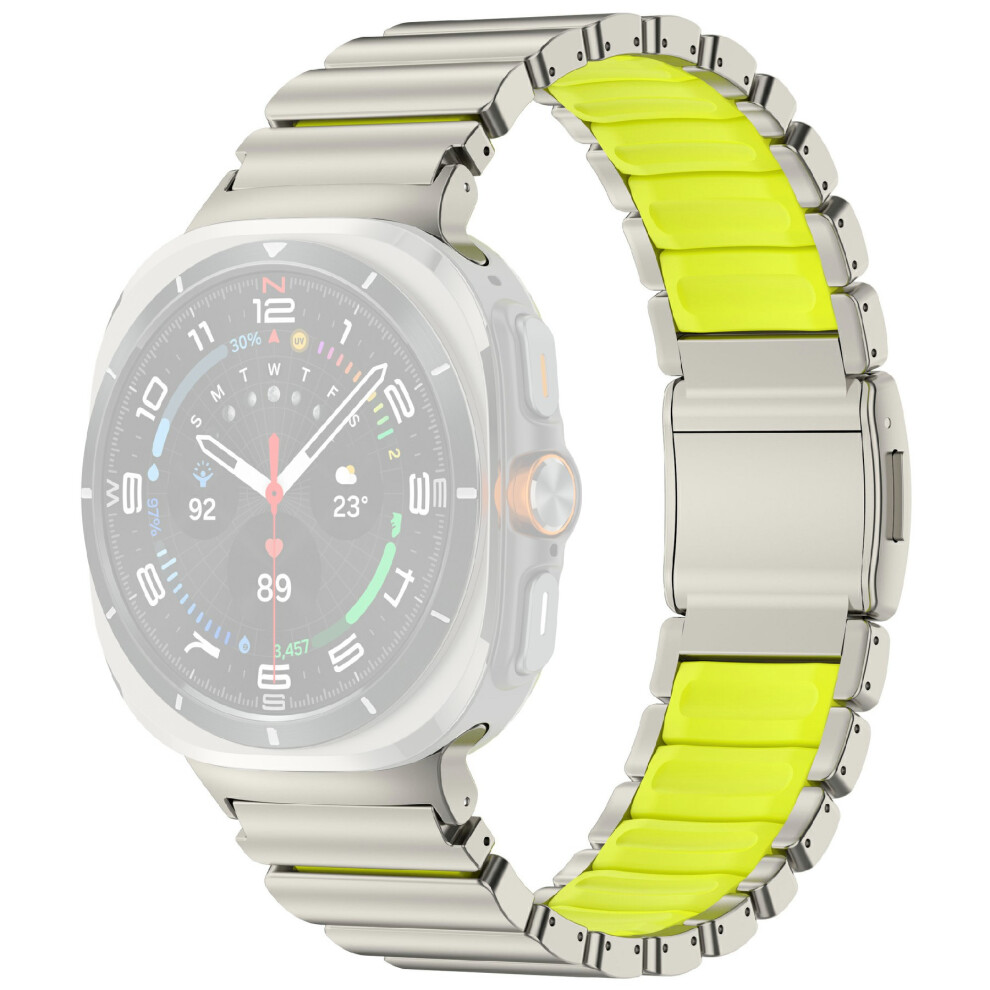 (Titanium ) Rubber + Titanium Alloy Strap For Samsung Galaxy Watch Ultra (2025) 47Mm / Ultra 47Mm Replacement Green 6914298095591