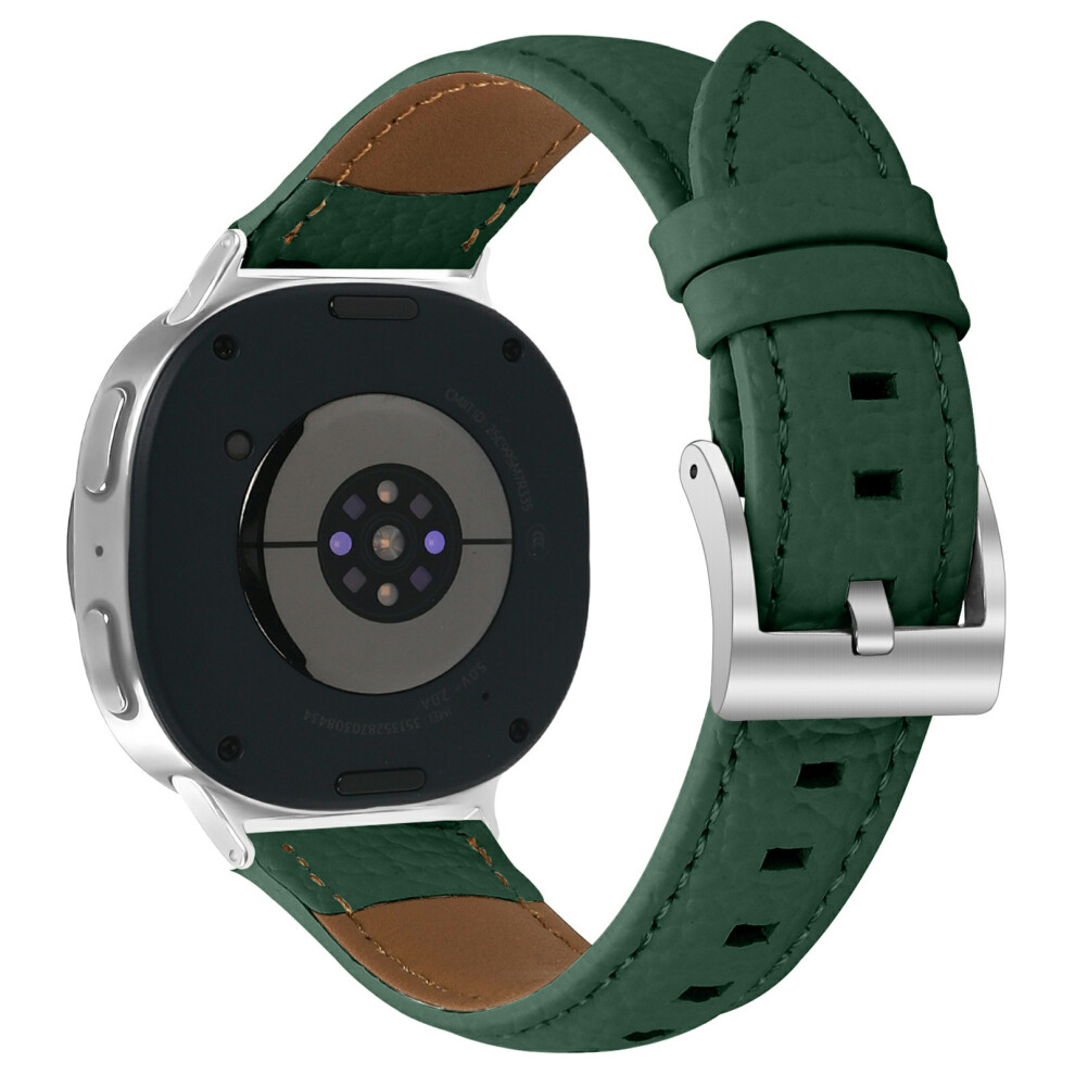 (Green) Litchi Texture Genuine Cow Leather Strap For Samsung Galaxy Watch8 Classic 46Mm / Watch8 44Mm / 40Mm Green 6914291938949
