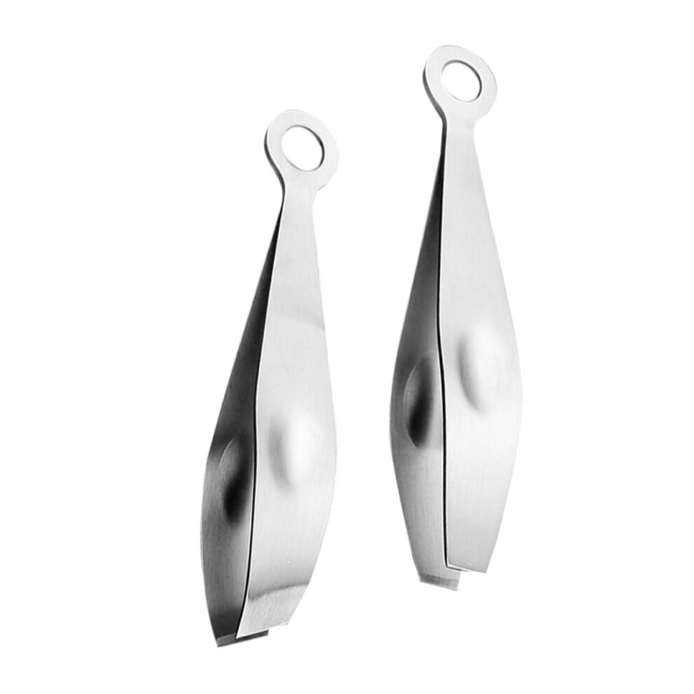 2Pcs Stainless Steel Kitchen Tweezers for Precise Goose and Chicken Feather Removal with Ergonomic Grip