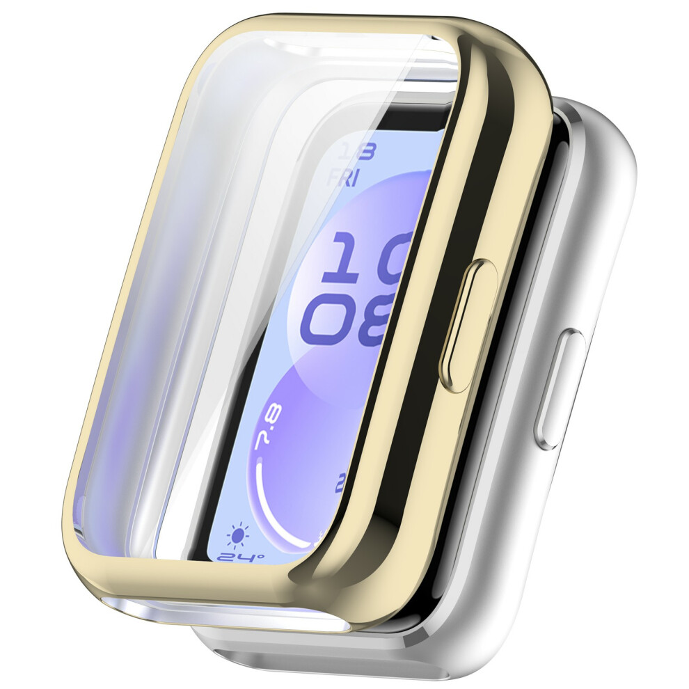 (Electroplated ) Tpu Watch Case For Huawei Band 11 / 11 Nfc Full Coverage Protective Cover With Screen Protector Gold 6914296482515