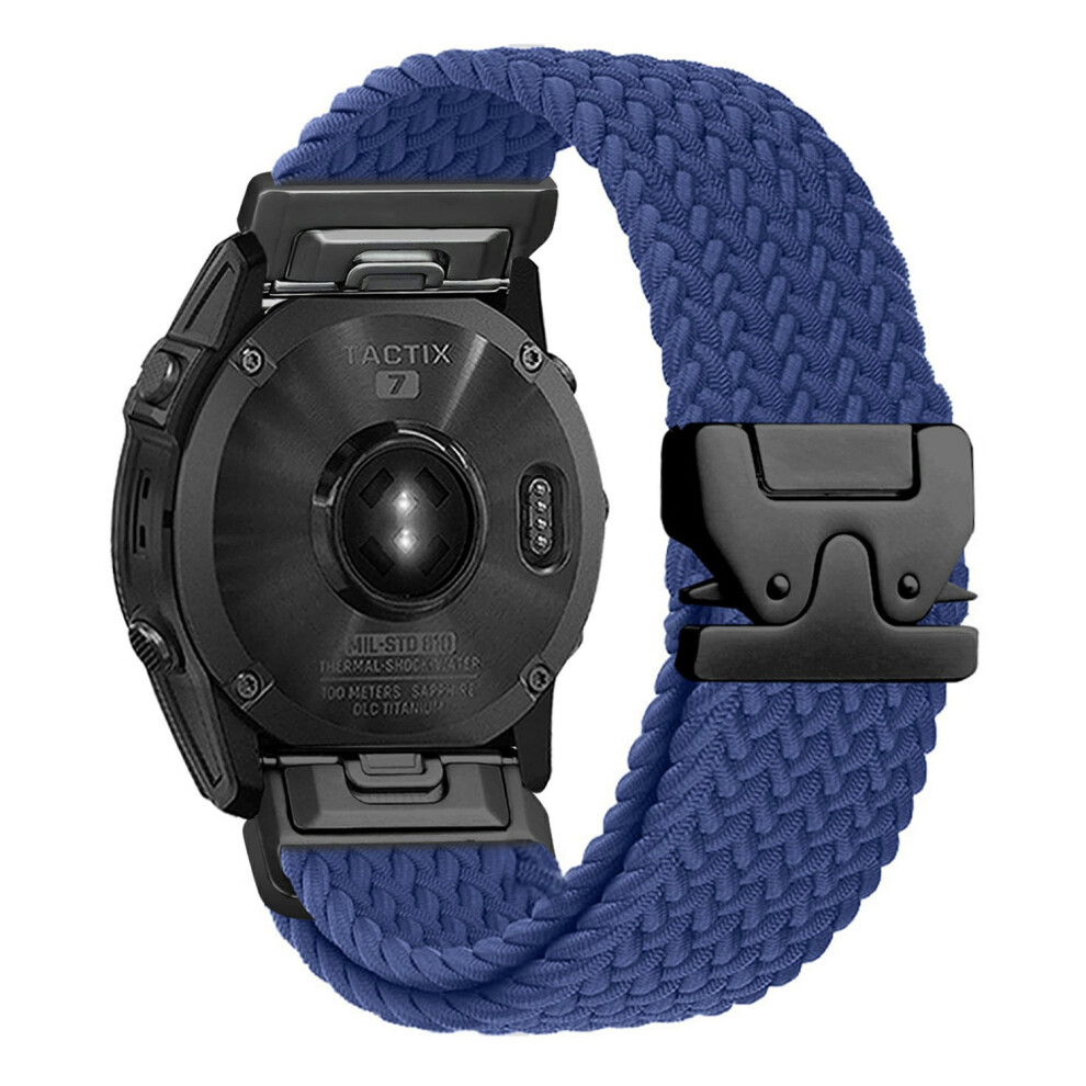 (Blue) 26Mm Nylon Strap For Garmin Fenix 7X / 7X Pro / 6X / 6X Pro / 5X Plus Parachute Buckle Quick Release Blue 6914291147969