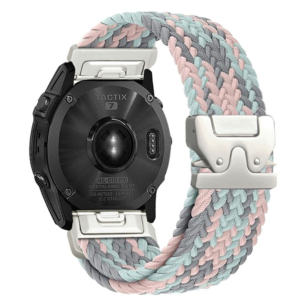 (Coral ) 26Mm Nylon Strap For Garmin Fenix 7X / 7X Pro / 6X / 6X Pro / 5X Plus Parachute Buckle Quick Release Pink 6914299451631