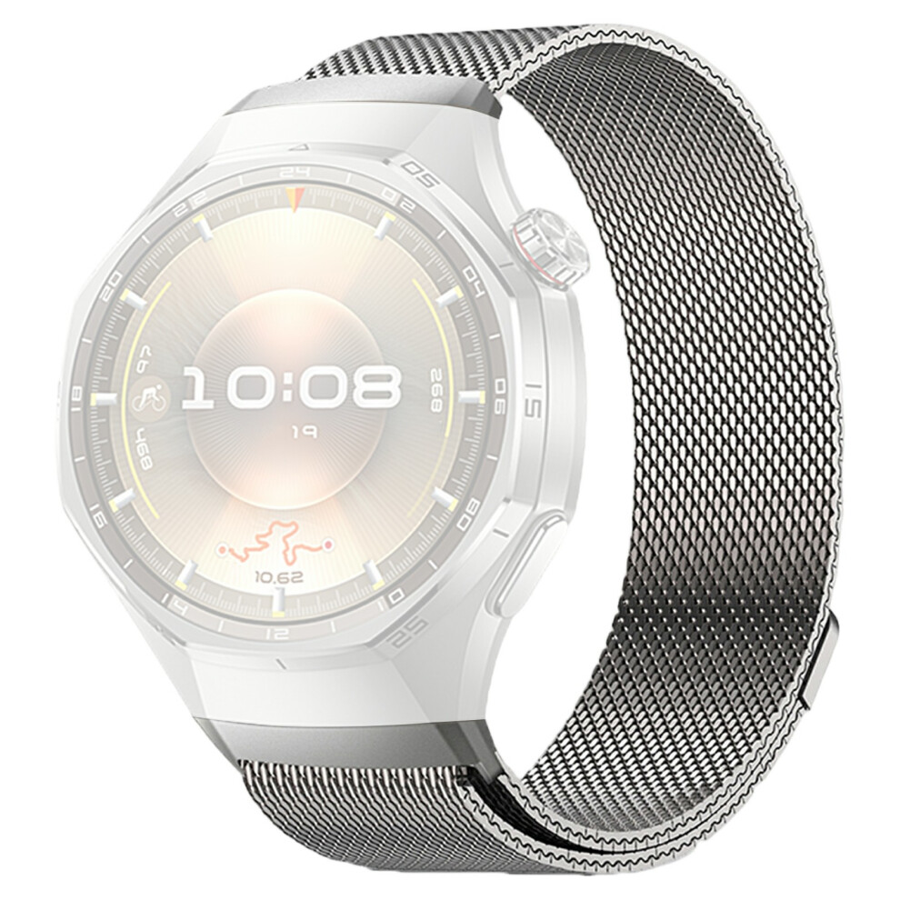 (Titanium ) Magnetic Watch Band For Huawei Watch Gt 6 Pro 46Mm Stainless Steel Milanese Loop Seamless Button Quick Release Strap Grey 6914292198281