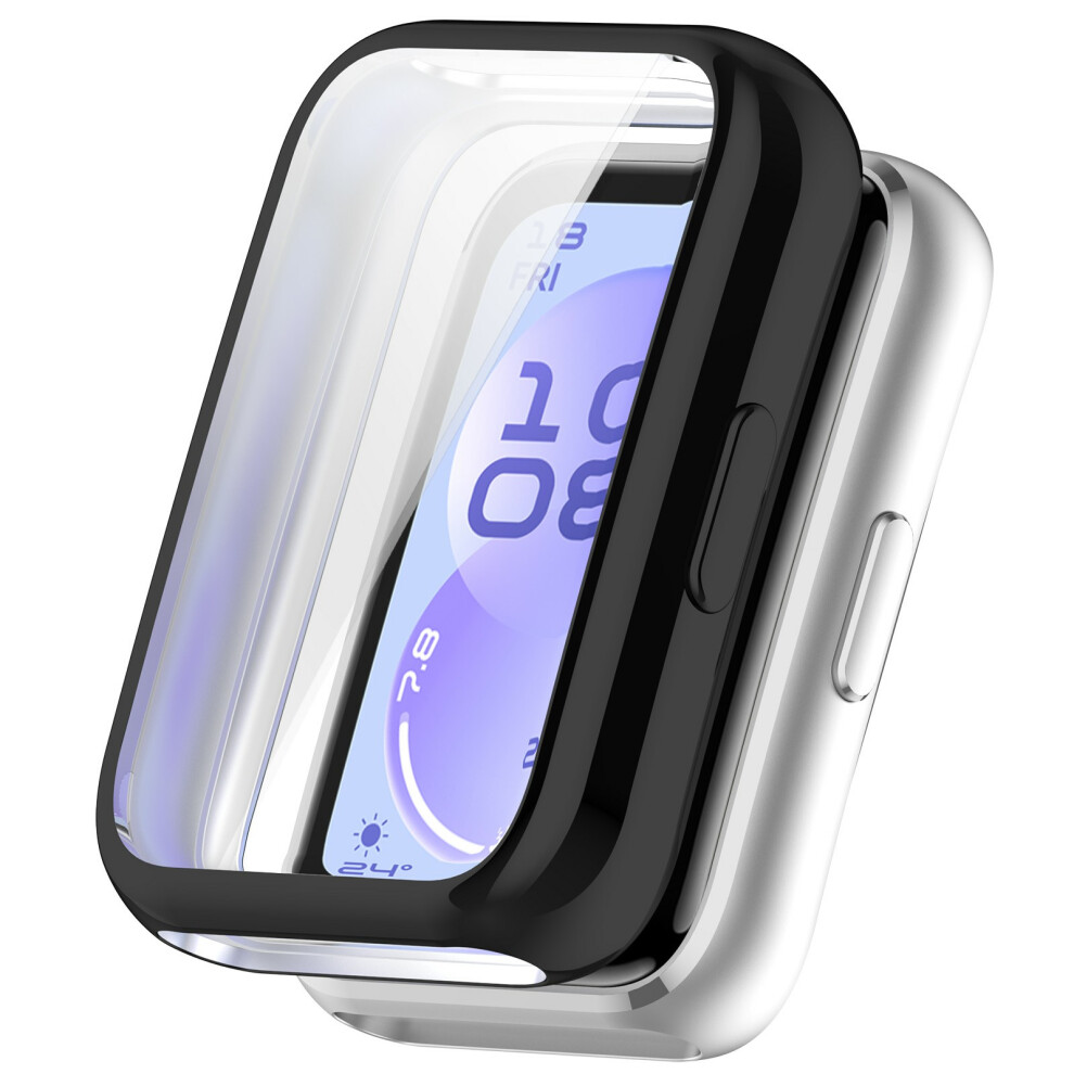 (Electroplated ) Tpu Watch Case For Huawei Band 11 / 11 Nfc Full Coverage Protective Cover With Screen Protector Black 6914298434369