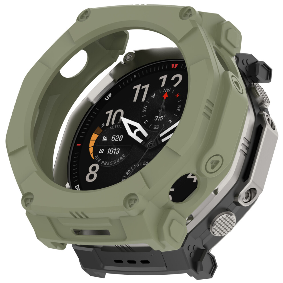 (Green) For Huami Amazfit T-Rex Ultra 2 Armor Watch Cover Hollow Tpu Watch Frame Case Green 6914299372455