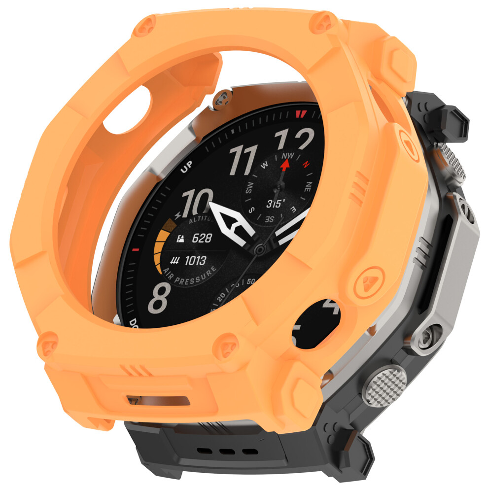 (Orange) For Huami Amazfit T-Rex Ultra 2 Armor Watch Cover Hollow Tpu Watch Frame Case Orange 6914293832559
