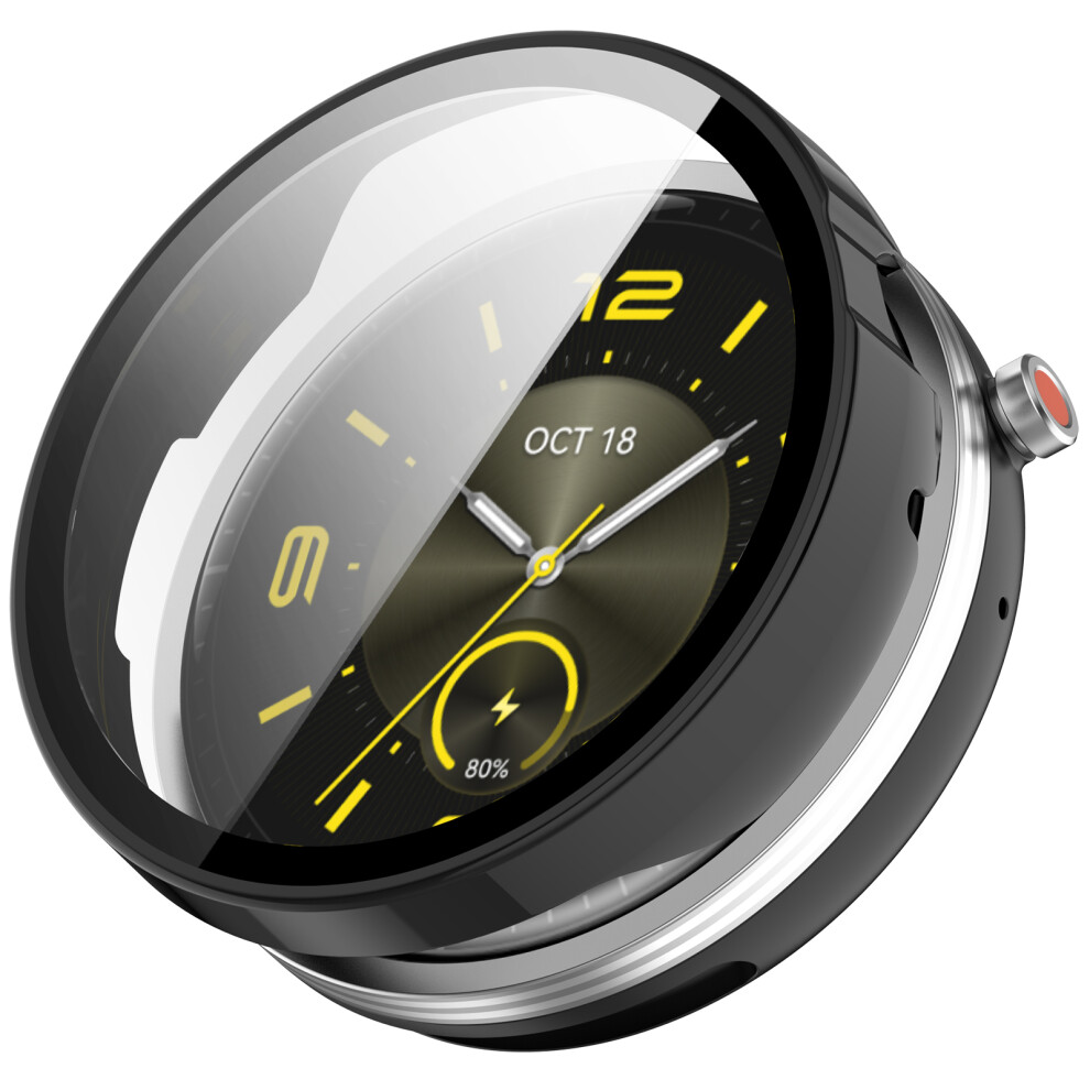 (Black) For Honor Watch Gs 5 Case Hard Pc Watch Protective Cover With Tempered Glass Film Black 6914295489522