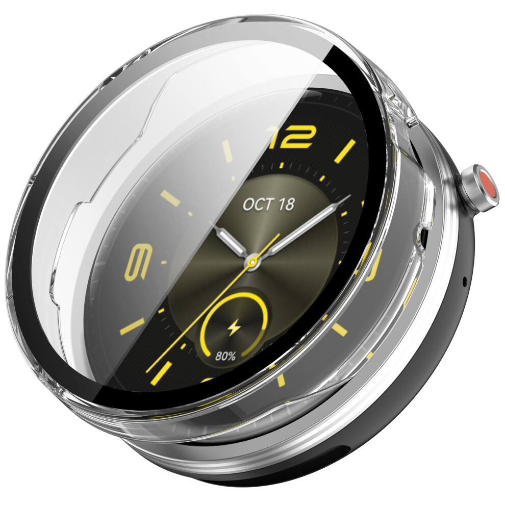 (Transparent) For Honor Watch Gs 5 Case Hard Pc Watch Protective Cover With Tempered Glass Film 6914298519080