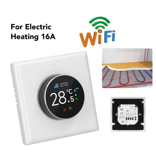 WiFi Smart Thermostat Weekly Programmable Temperature Controller for Electric Heating 16A Knob APP Voice Control 2