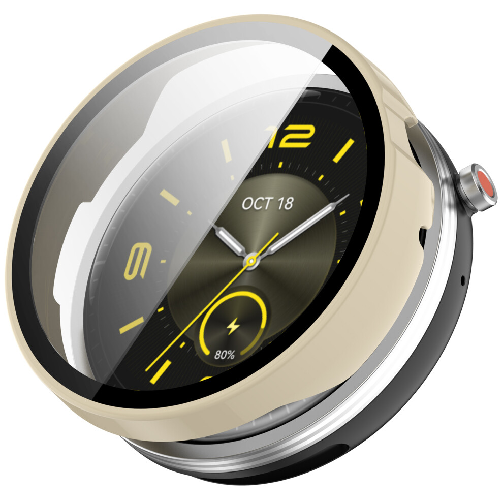 (Ivory ) For Honor Watch Gs 5 Case Hard Pc Watch Protective Cover With Tempered Glass Film White 6914290343256
