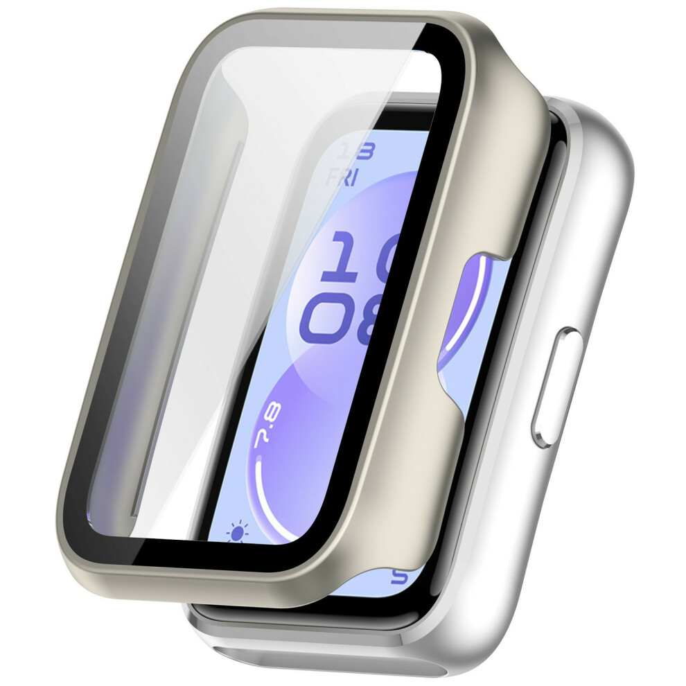 (Matte Starlight) For Huawei Band 11 / 11 Nfc Watch Case Hard Pc Shell With Tempered Glass Screen Protector 6914295945783