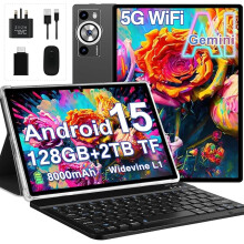 2026 Tablet 10 Inch Android 15 with Gemini AI, 30GB RAM+128GB ROM(TF 2TB), GMS, 8000mAh, Face ID, Octa Core 2.0GHz