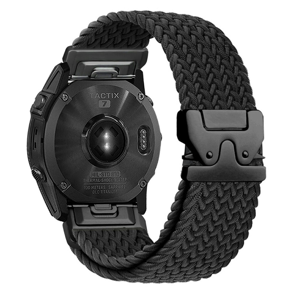 (Black) 20Mm Nylon Strap For Garmin Fenix 7S / 7S Pro / 6S / 6S Pro Parachute Buckle Quick Release Watch Band Black 6914296082043