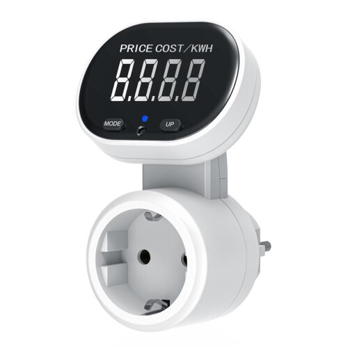 European Plug Socket 45?? Rotating Large LCD Screen Power Metering Socket Digital Display Energy Meter Intelligent Power Testing Device 1